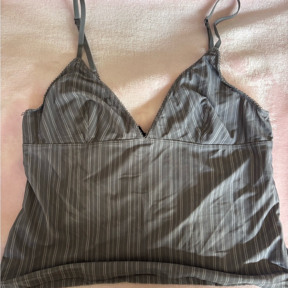 urban outfitters out from under Je T’aime printed pinstrip cami